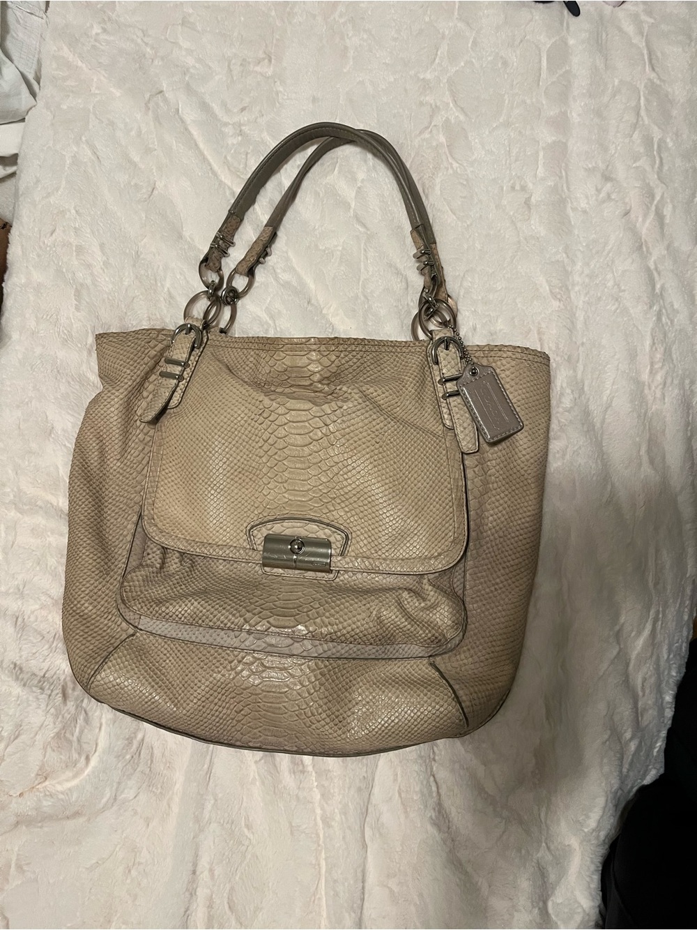 Vintage Coach snake skin print bag